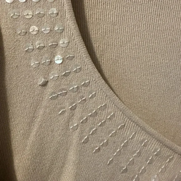 Ann Taylor  loft cardigan medium Iridescent Sequins Around Collar - Picture 4 of 5